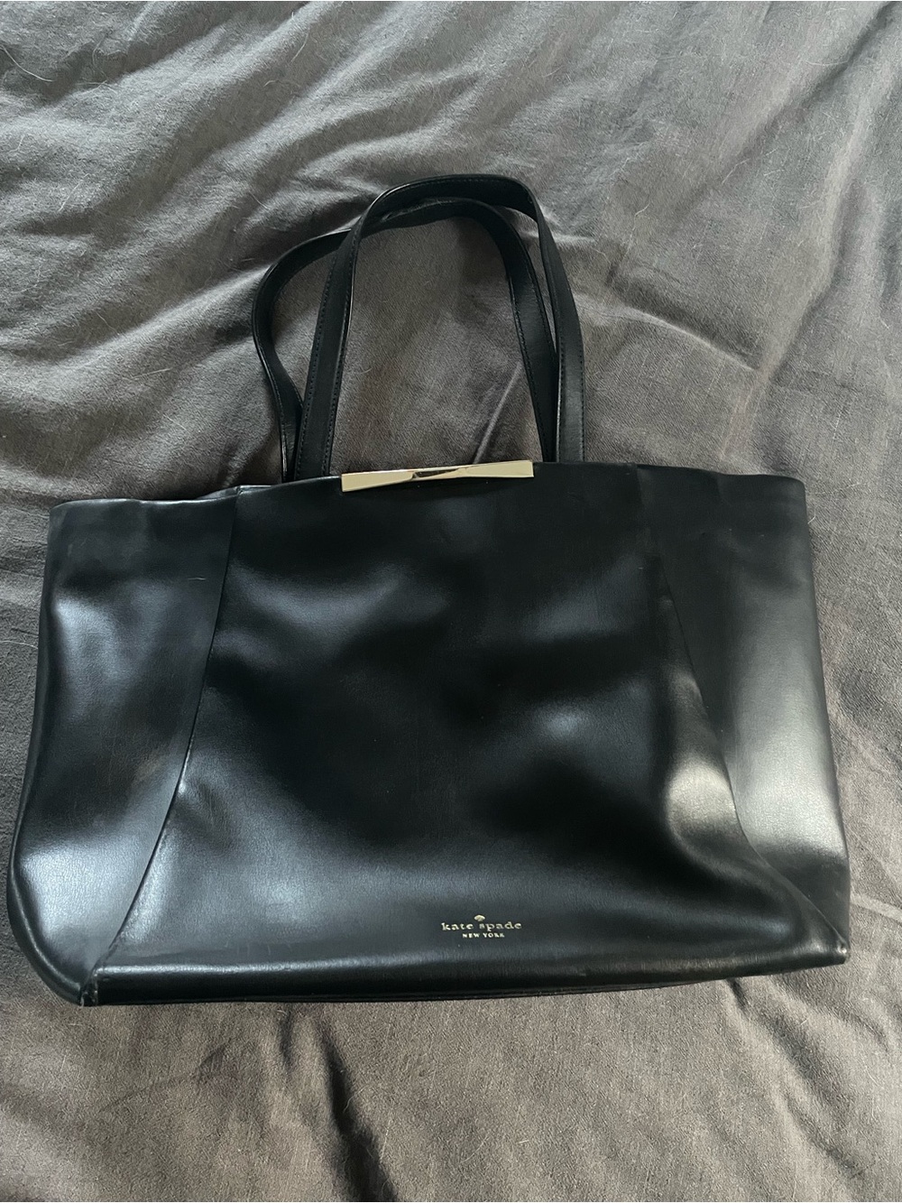 kate spade Camden Way Lenora Black Leather Tote Bag